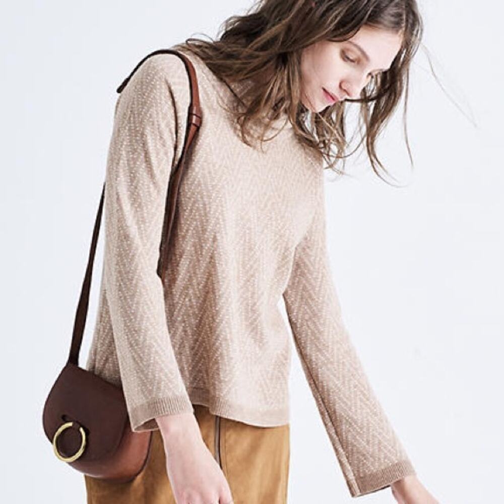 Madewell Cinematheque Tan Brown Mockneck Sweater Size XS